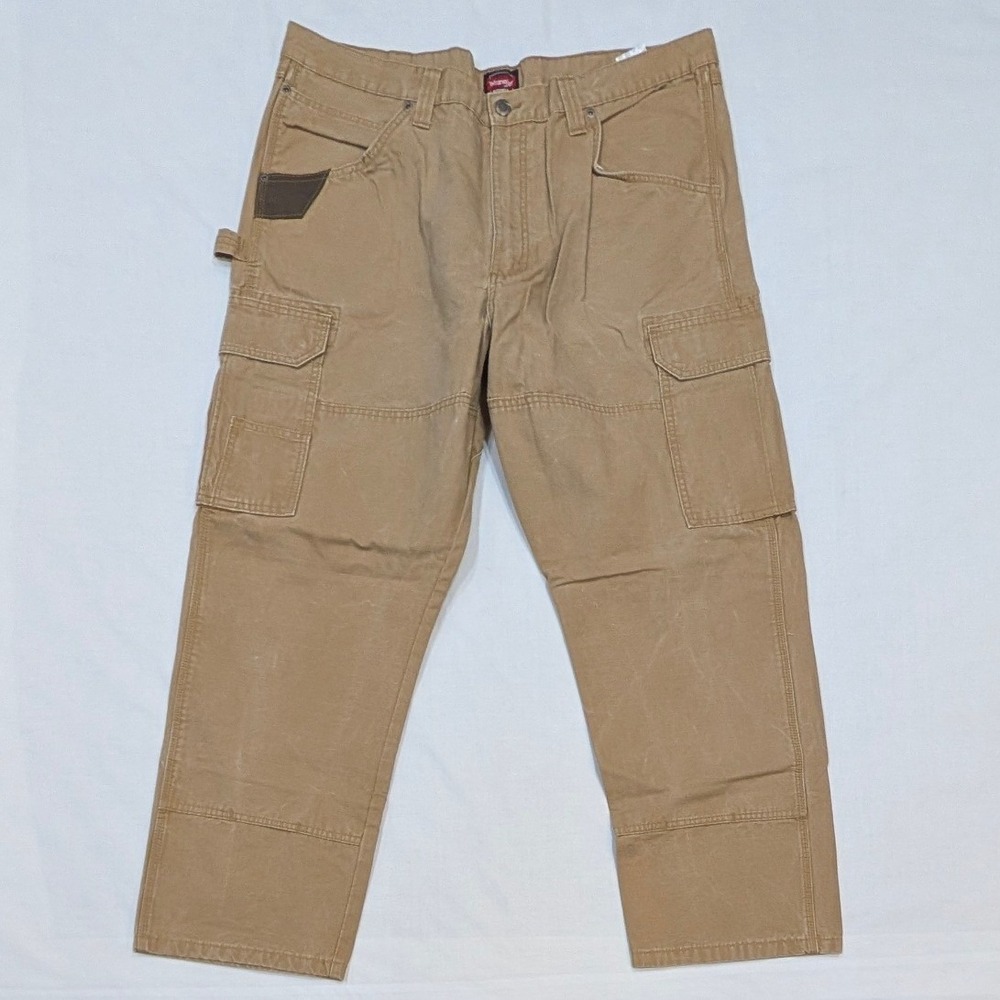 Wrangler Workwear Mens Tan Ripstop Double Knee Cargo Utility Pants 40x30